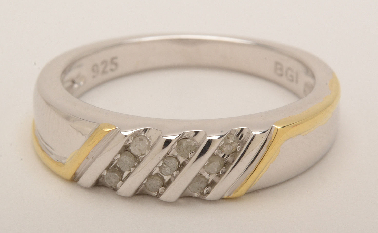 Sterling Silver Diamond Wedding Ring Set