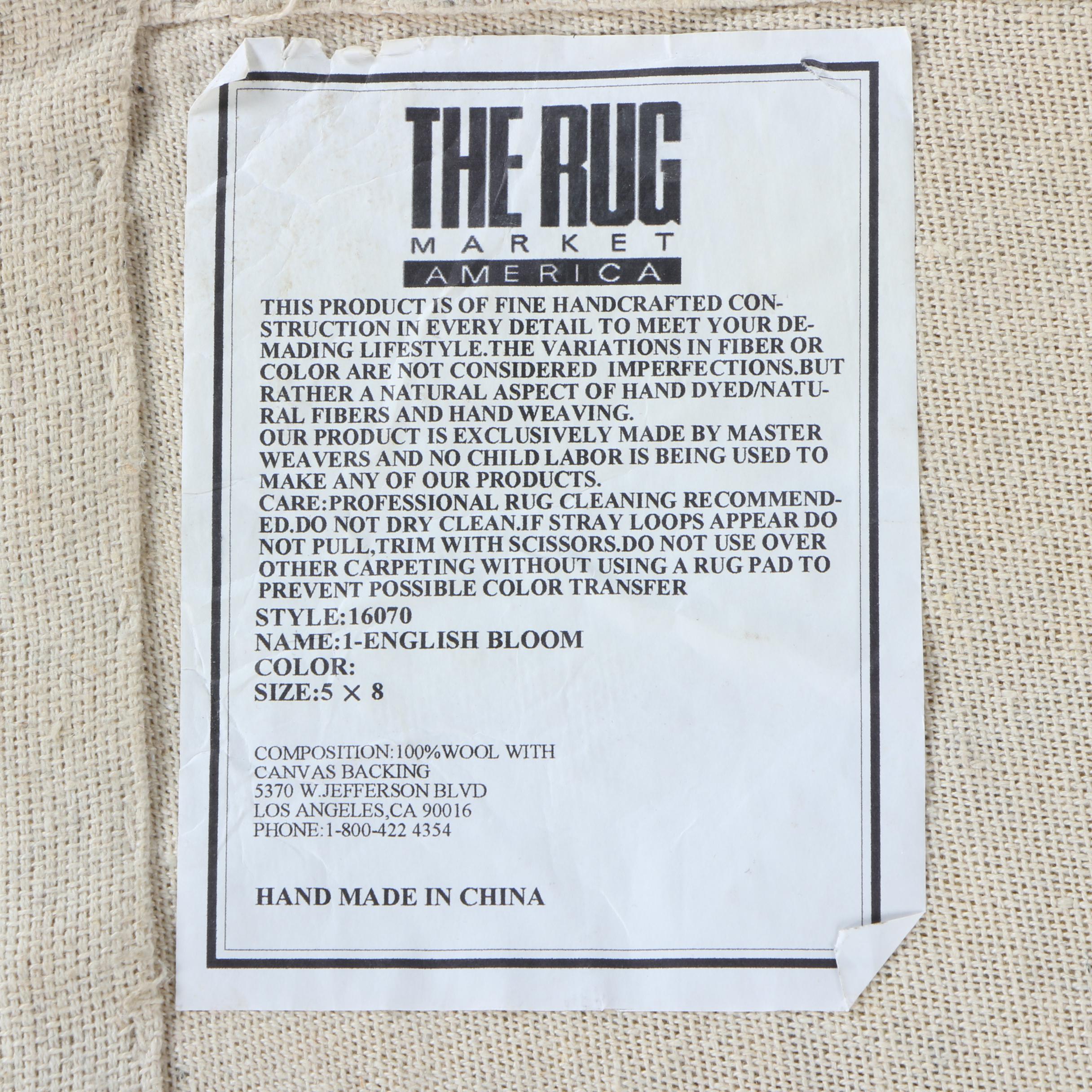 Hand-Hooked Rug Market "English Bloom" Area Rug