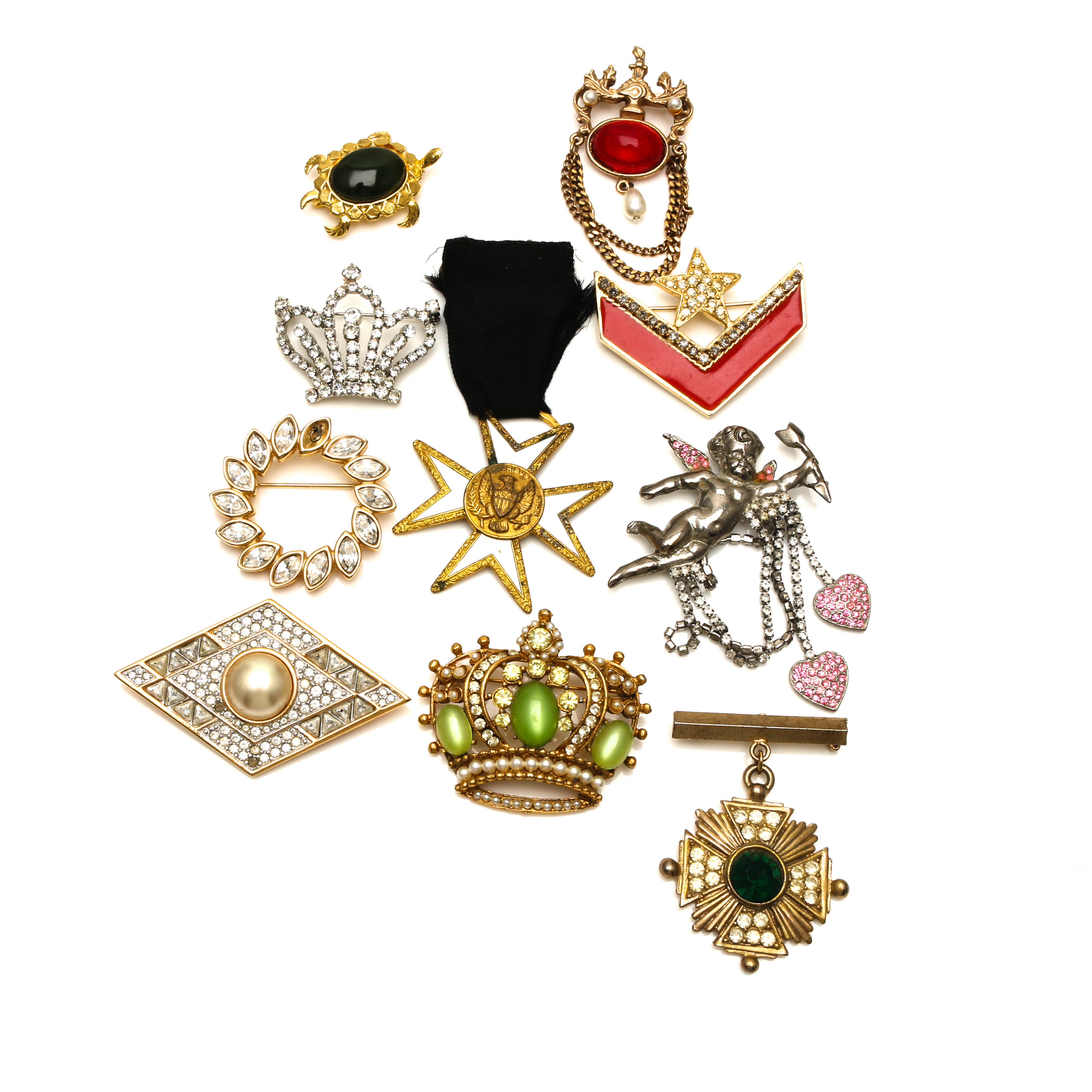 Assortment of Costume Jewelry Including Mazer Brothers and Original by Robert