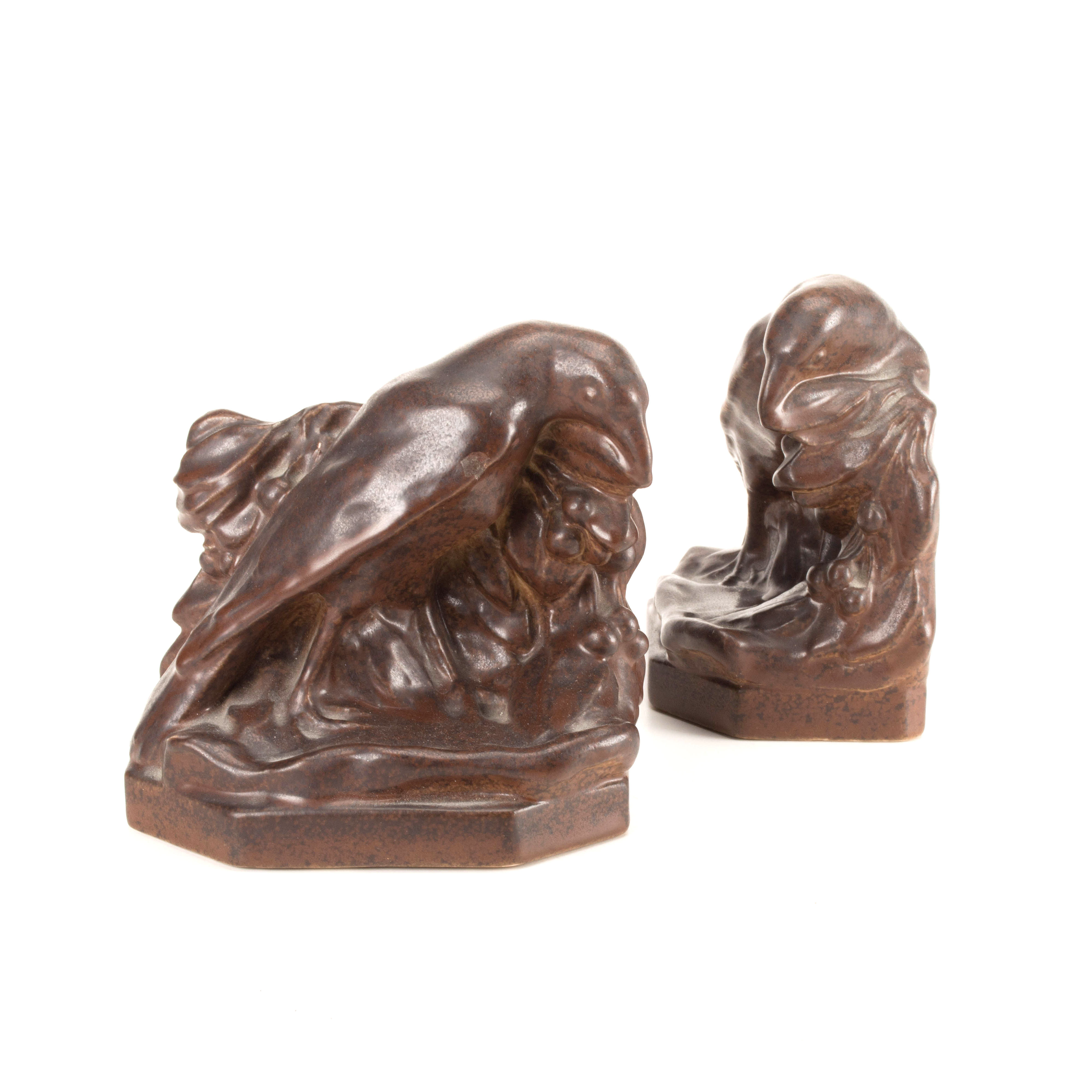 Classic "Rook" Rookwood Pottery Bookends