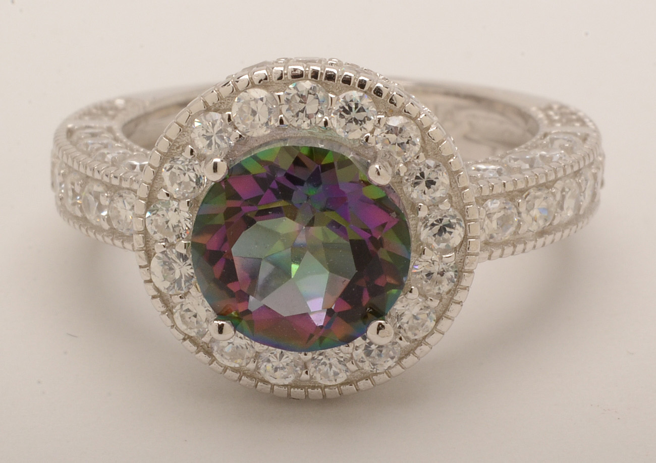 Sterling Silver Rings With Diamonds and Gemstones