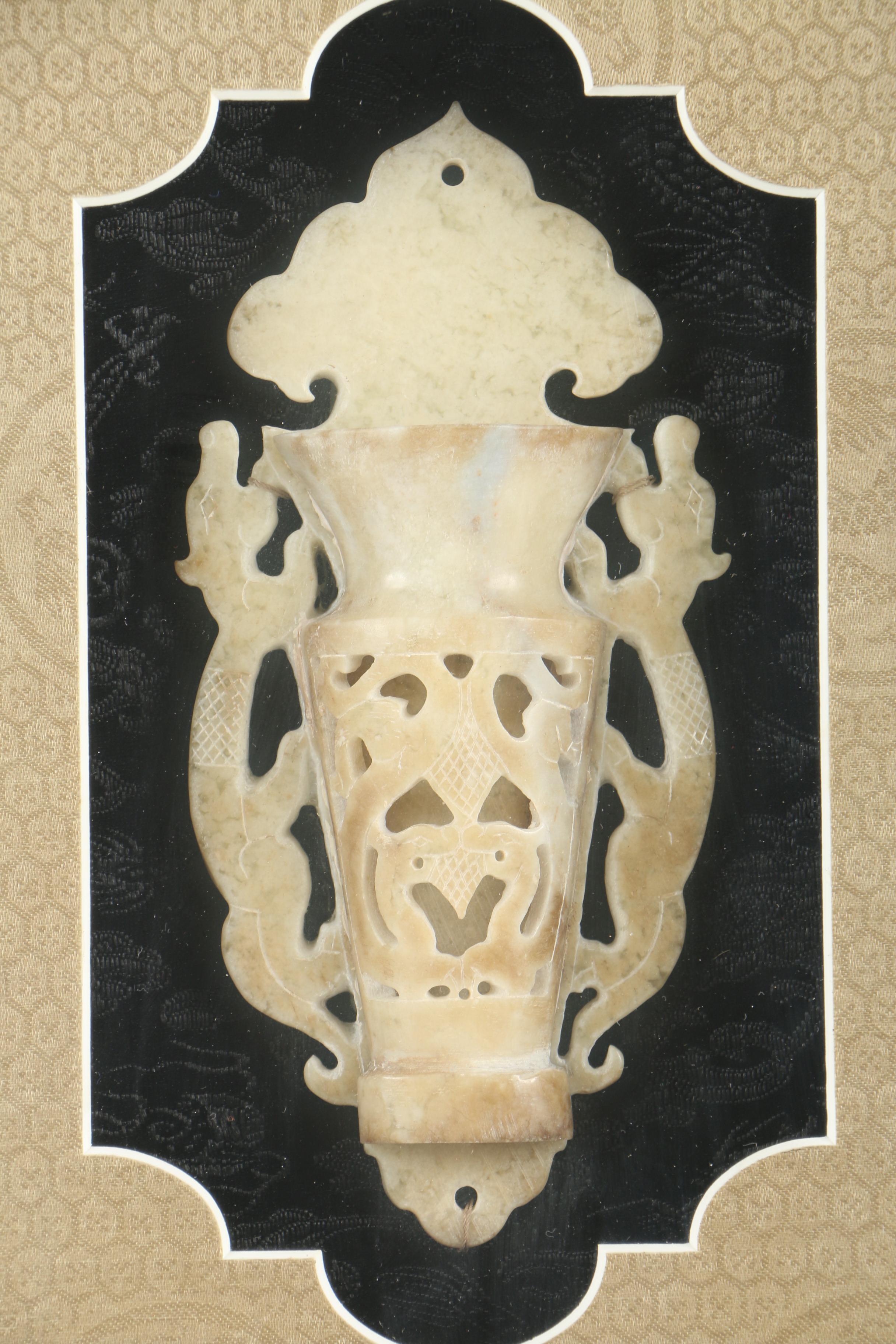 Framed Carved Soapstone Wall Décor