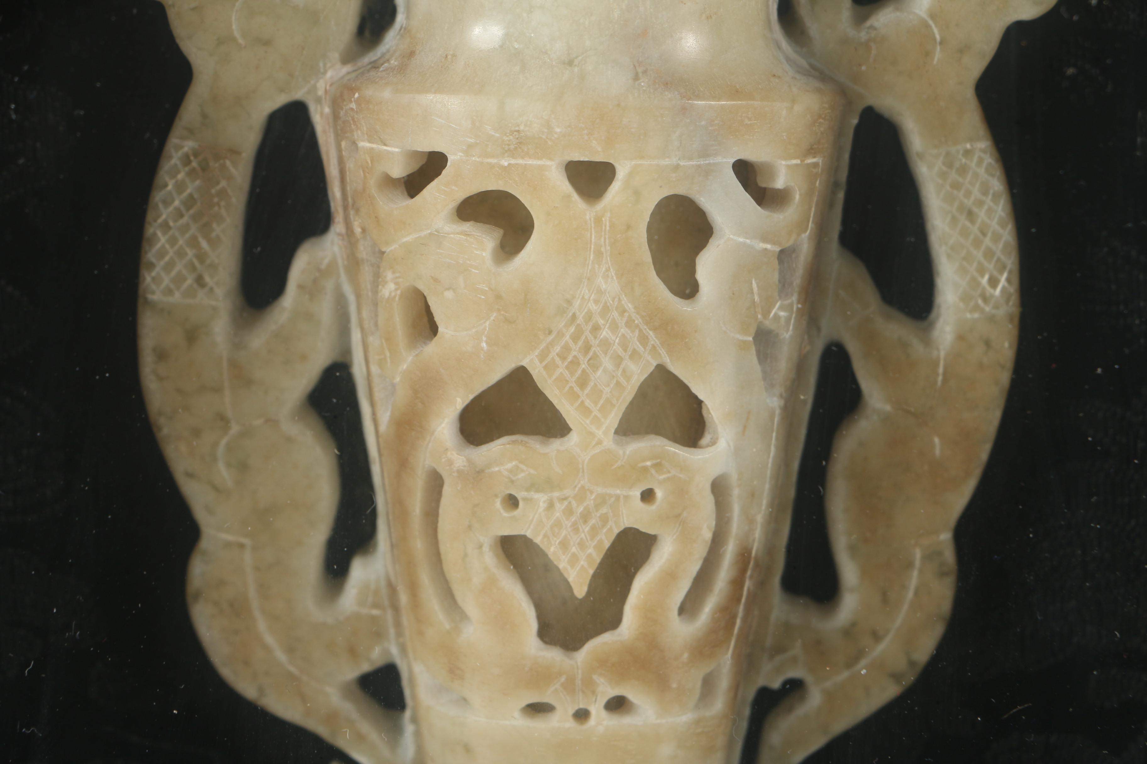 Framed Carved Soapstone Wall Décor