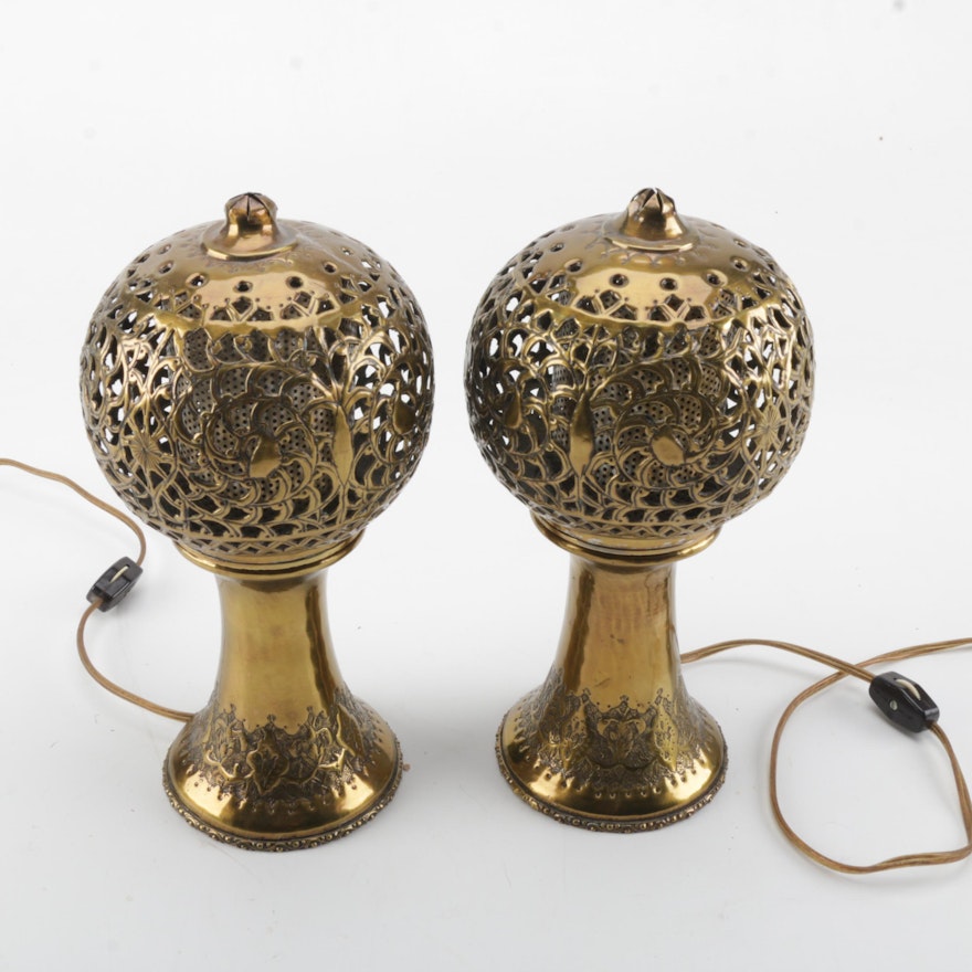 Pair of Brass Accent Lamps