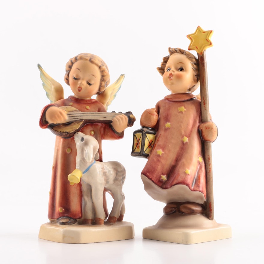 MJ Hummel TMK 2 "Angel Serenade with Lamb" and TMK 5 "Christmas Song" Figurines