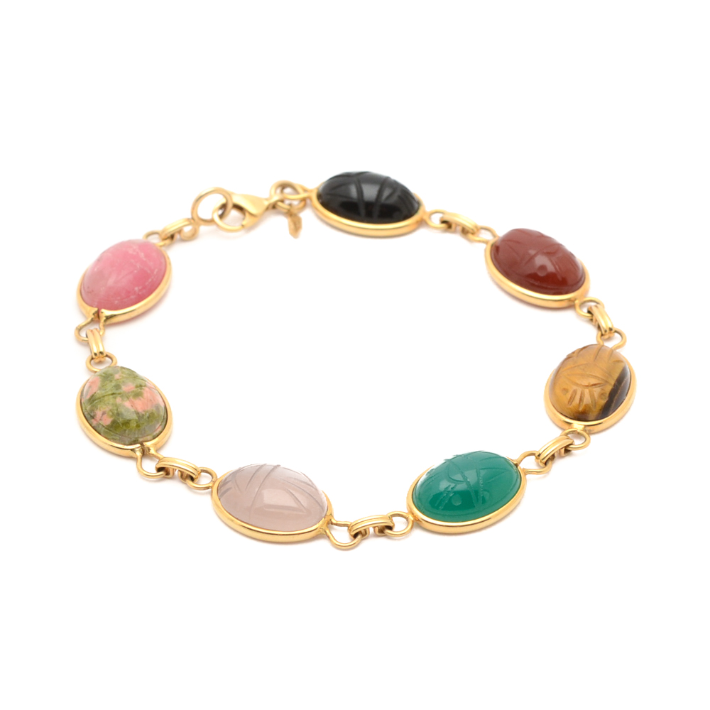 14K Yellow Gold Scarab Bracelet