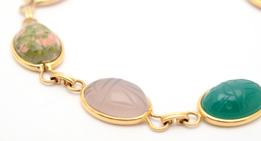 14K Yellow Gold Scarab Bracelet
