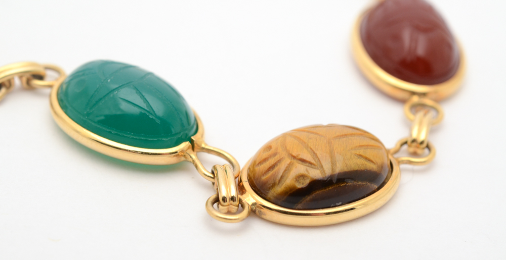 14K Yellow Gold Scarab Bracelet