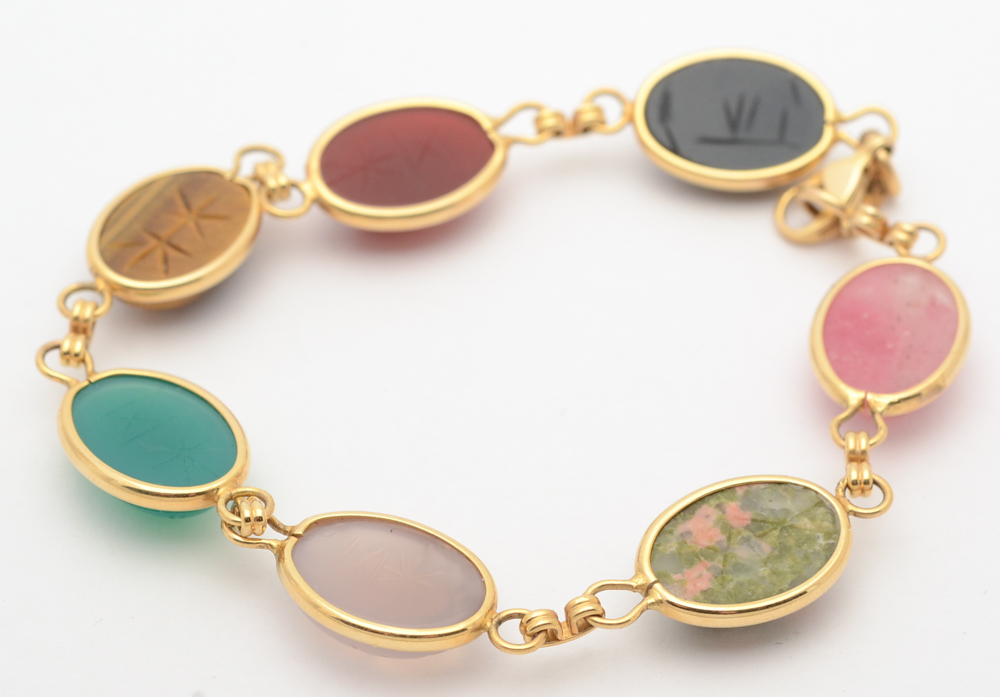 14K Yellow Gold Scarab Bracelet