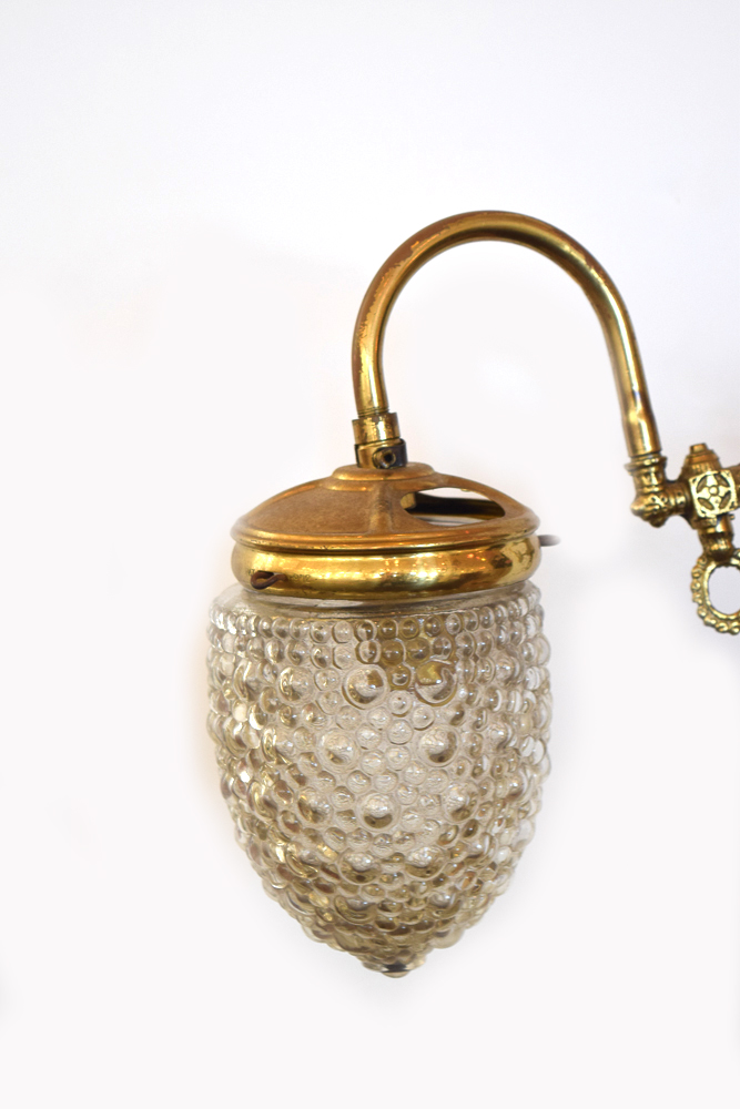 Antique Brass Converted Gas Pendant Light