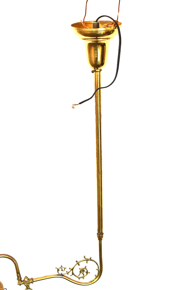 Antique Brass Converted Gas Pendant Light