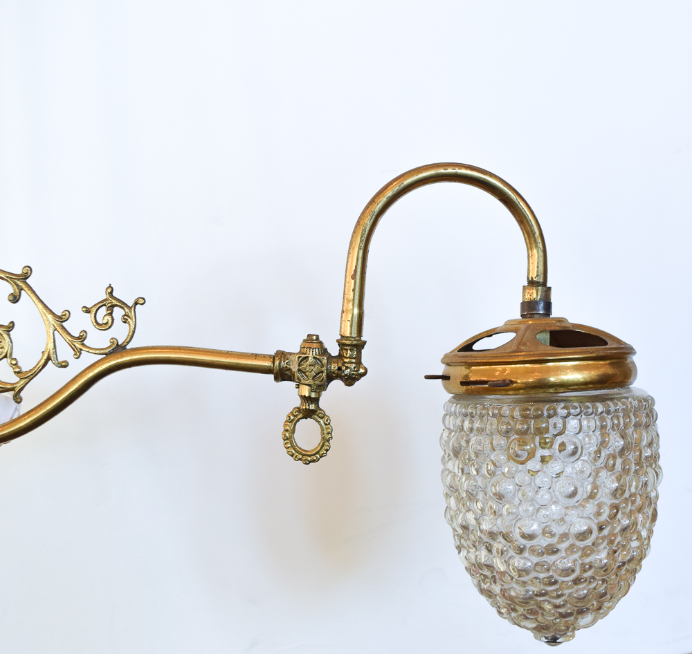 Antique Brass Converted Gas Pendant Light