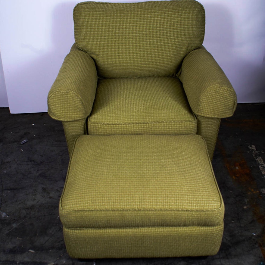 Upholstered Armchair with Ottoman