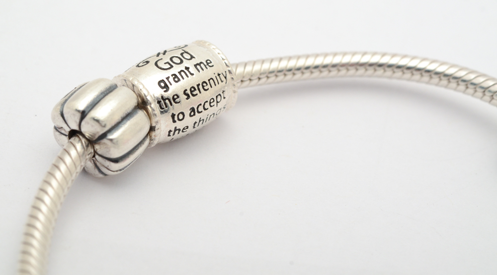 Sterling Silver Pandora Charm Bracelet with Selection of Charms