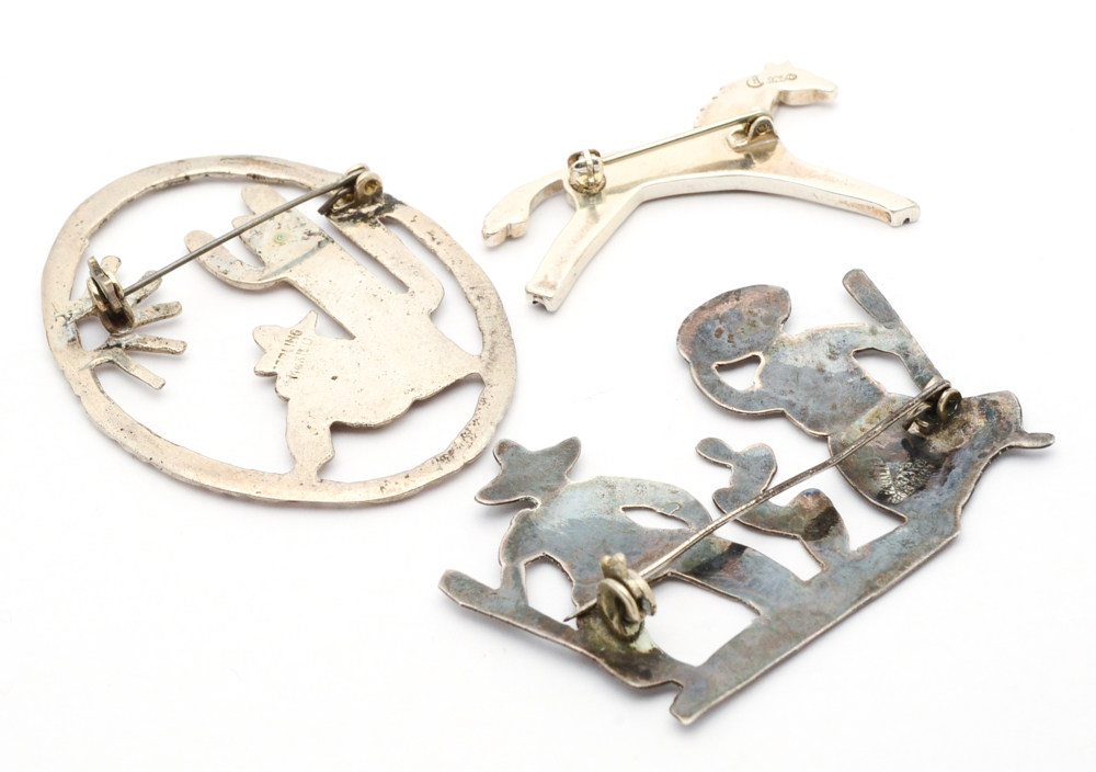 Sterling Silver Novelty Pins