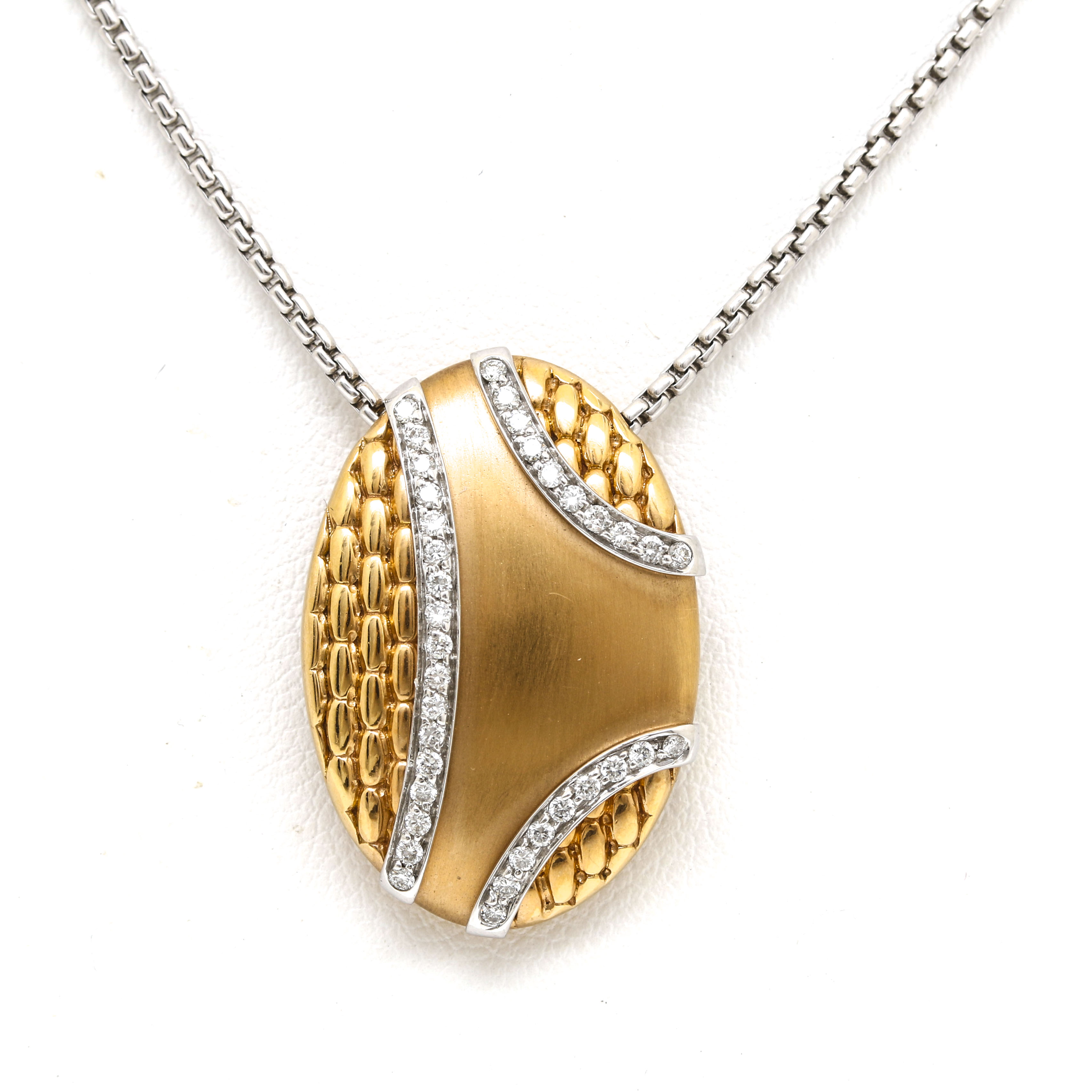 Fope 18K White and Yellow Gold Diamond Pendant Necklace