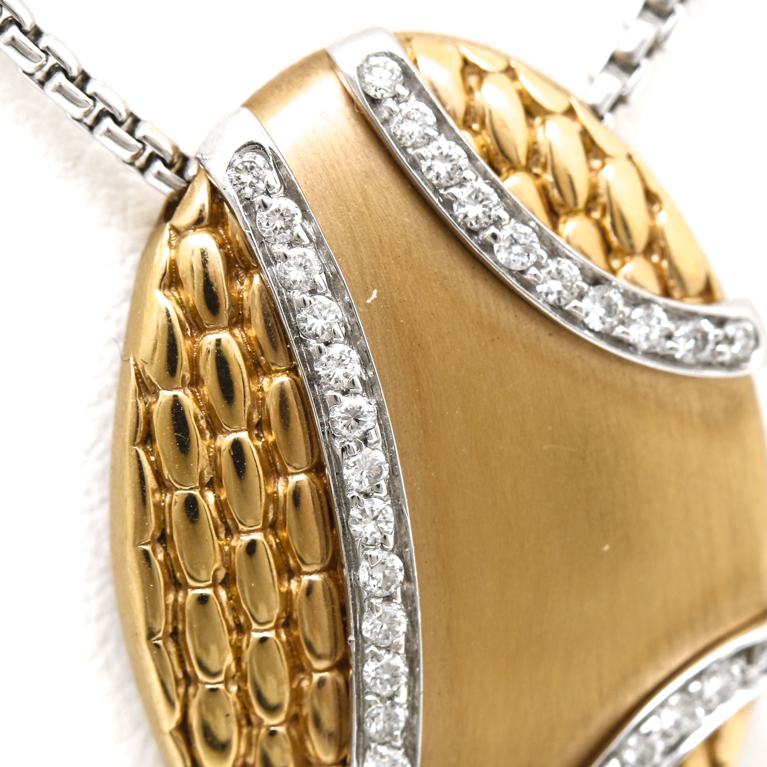 Fope 18K White and Yellow Gold Diamond Pendant Necklace