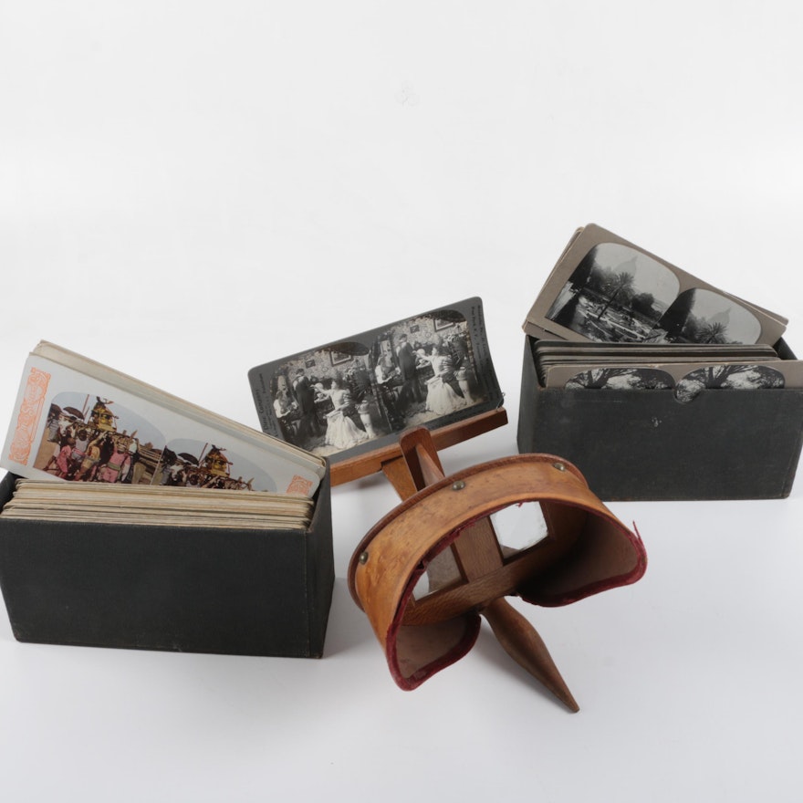 Wood Stereoscope Picture Card Viewer