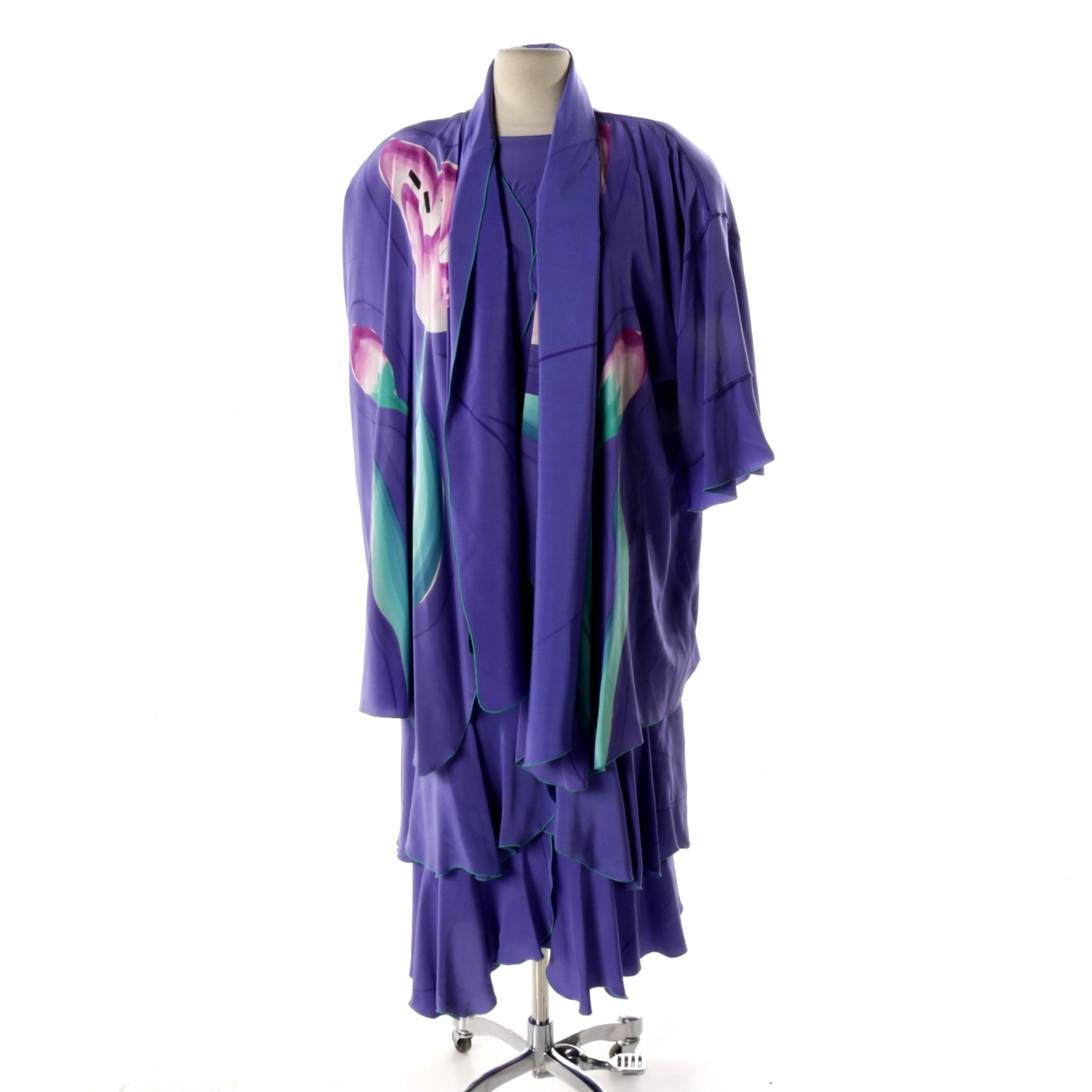 Women's Yolanda Lorente Hand-Painted Silk Ensemble