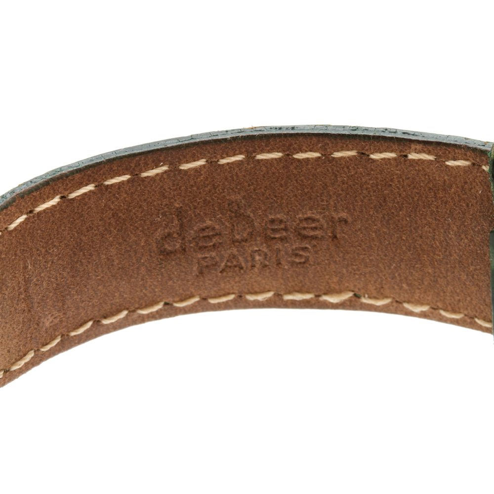 Omega 10K Rolled Gold Plate and Crocodile Leather Watch