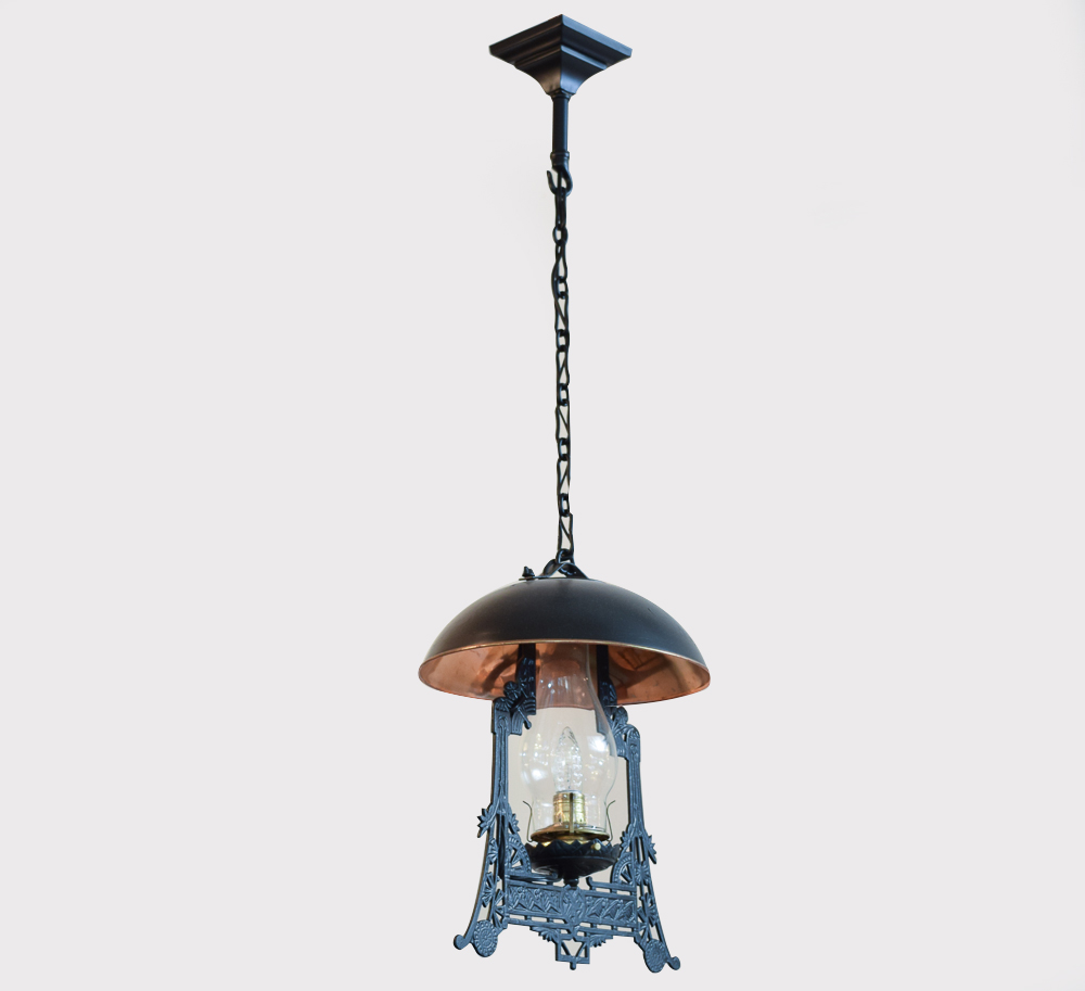 Electrified Victorian Hanging Oil Light