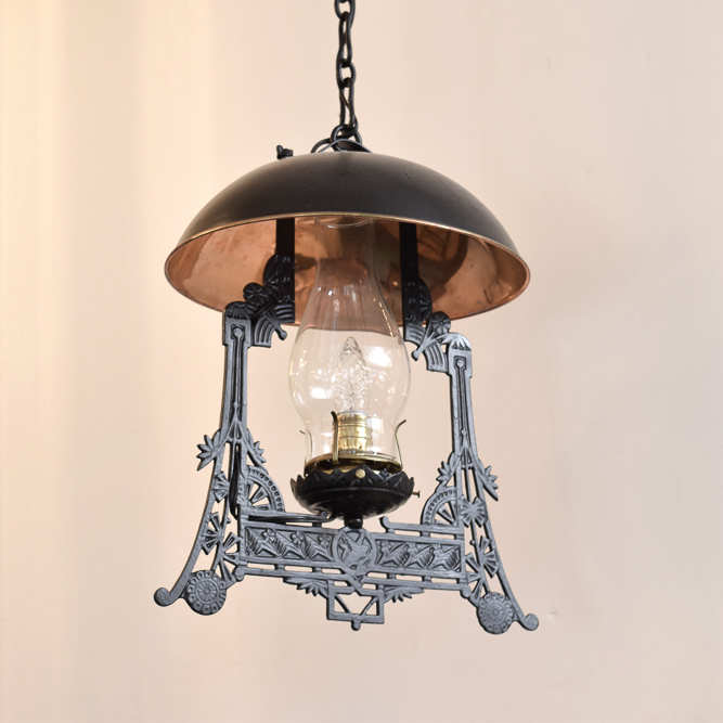 Electrified Victorian Hanging Oil Light