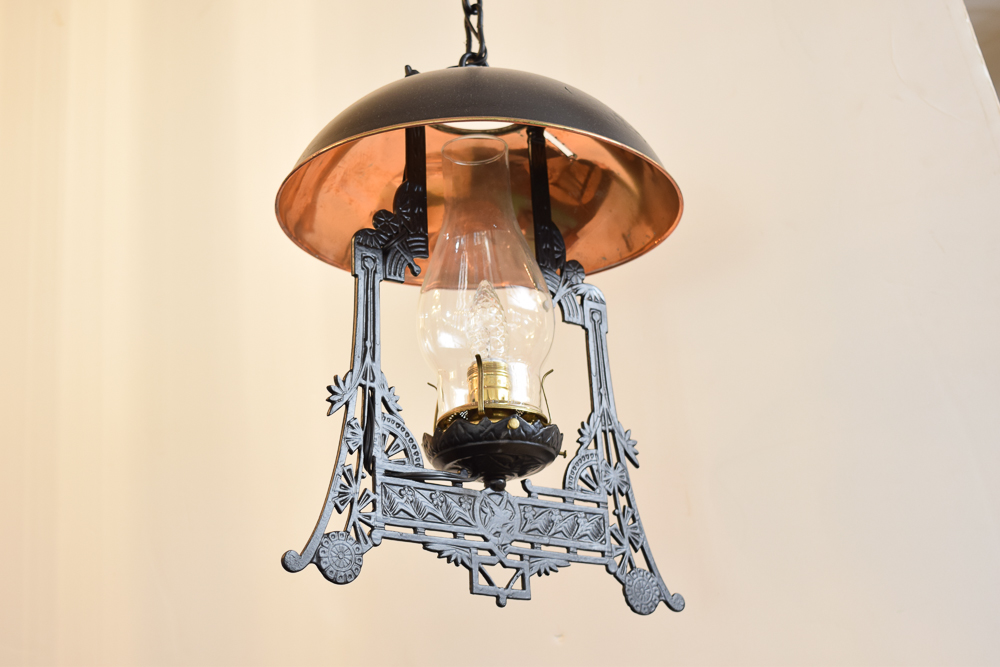 Electrified Victorian Hanging Oil Light
