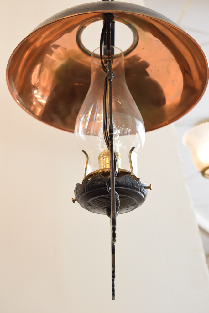 Electrified Victorian Hanging Oil Light