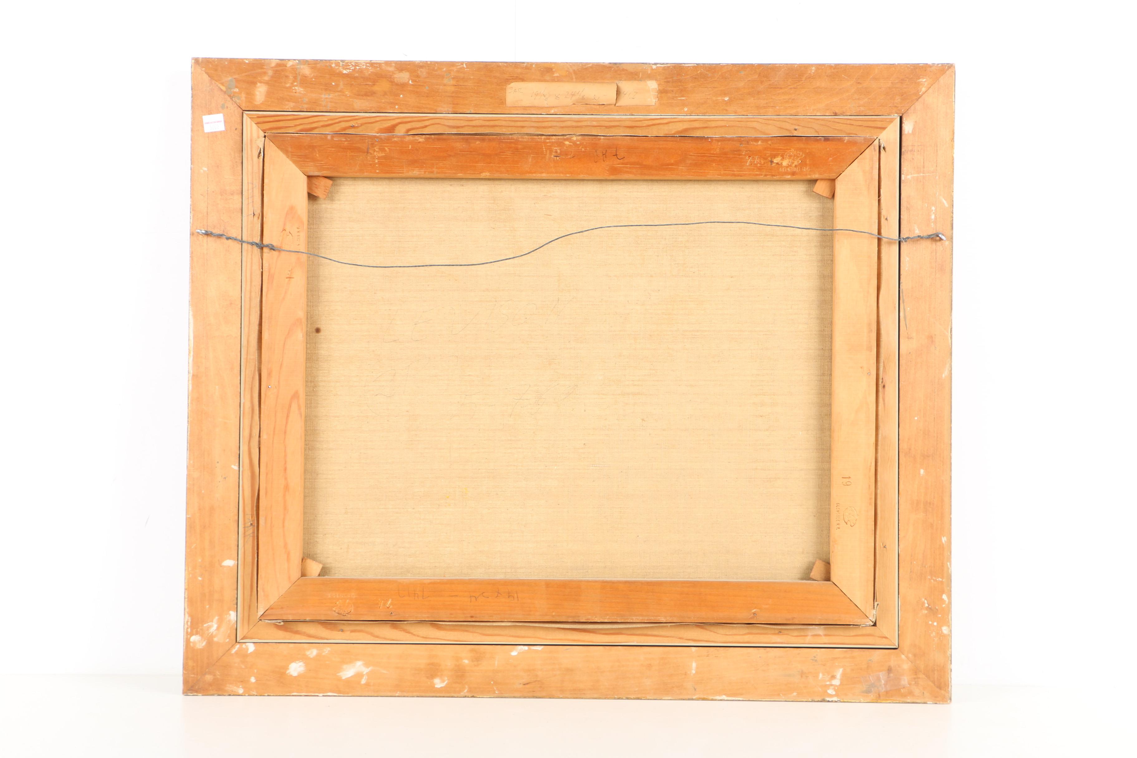 Isidro Antequera Circa 1960s Oil Painting on Canvas of Spanish Street Scene