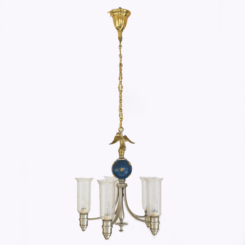 Five Light Chandelier With Eagle