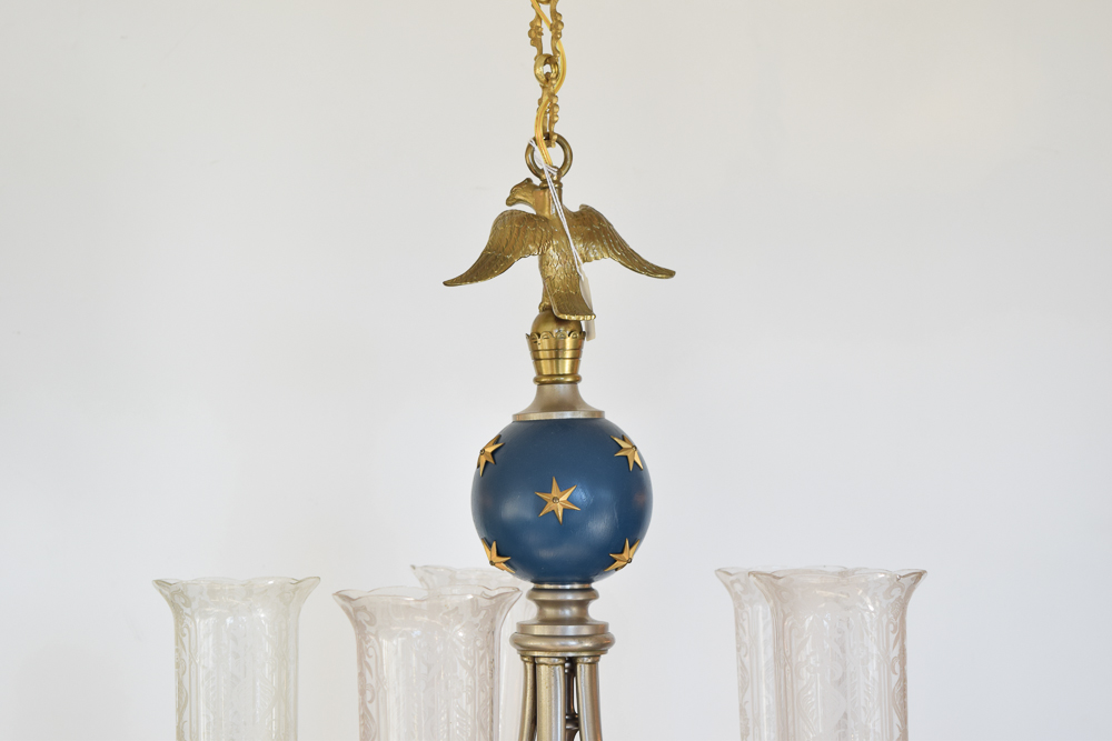 Five Light Chandelier With Eagle