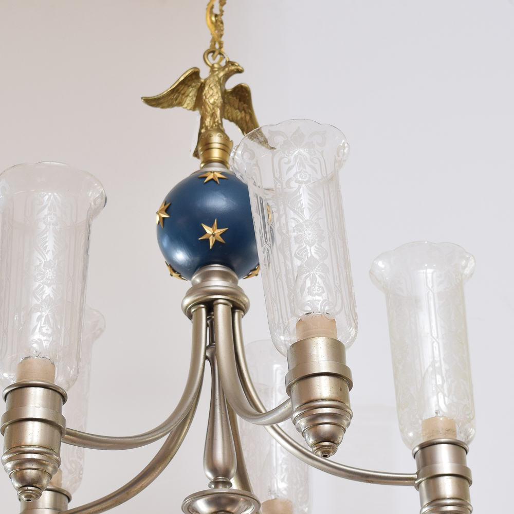 Five Light Chandelier With Eagle