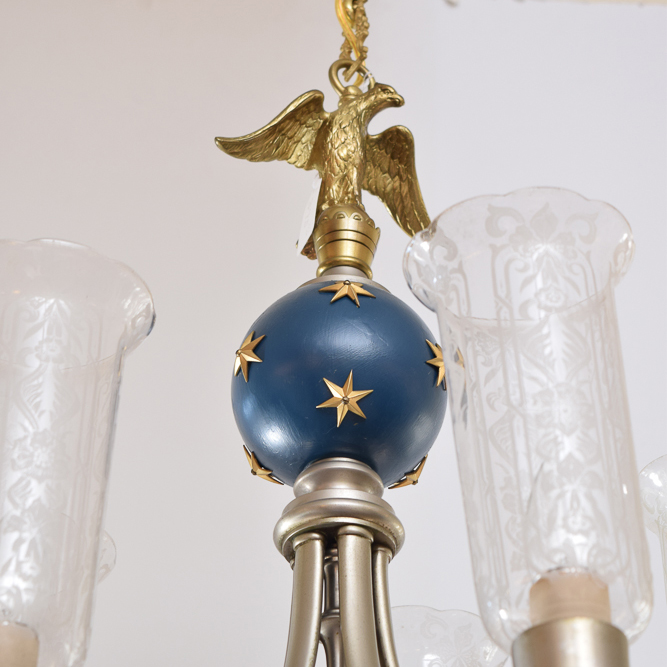 Five Light Chandelier With Eagle