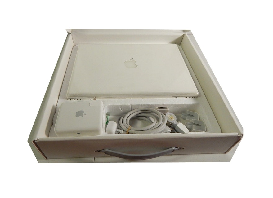 White 13" Apple MacBook with Box and Accessories