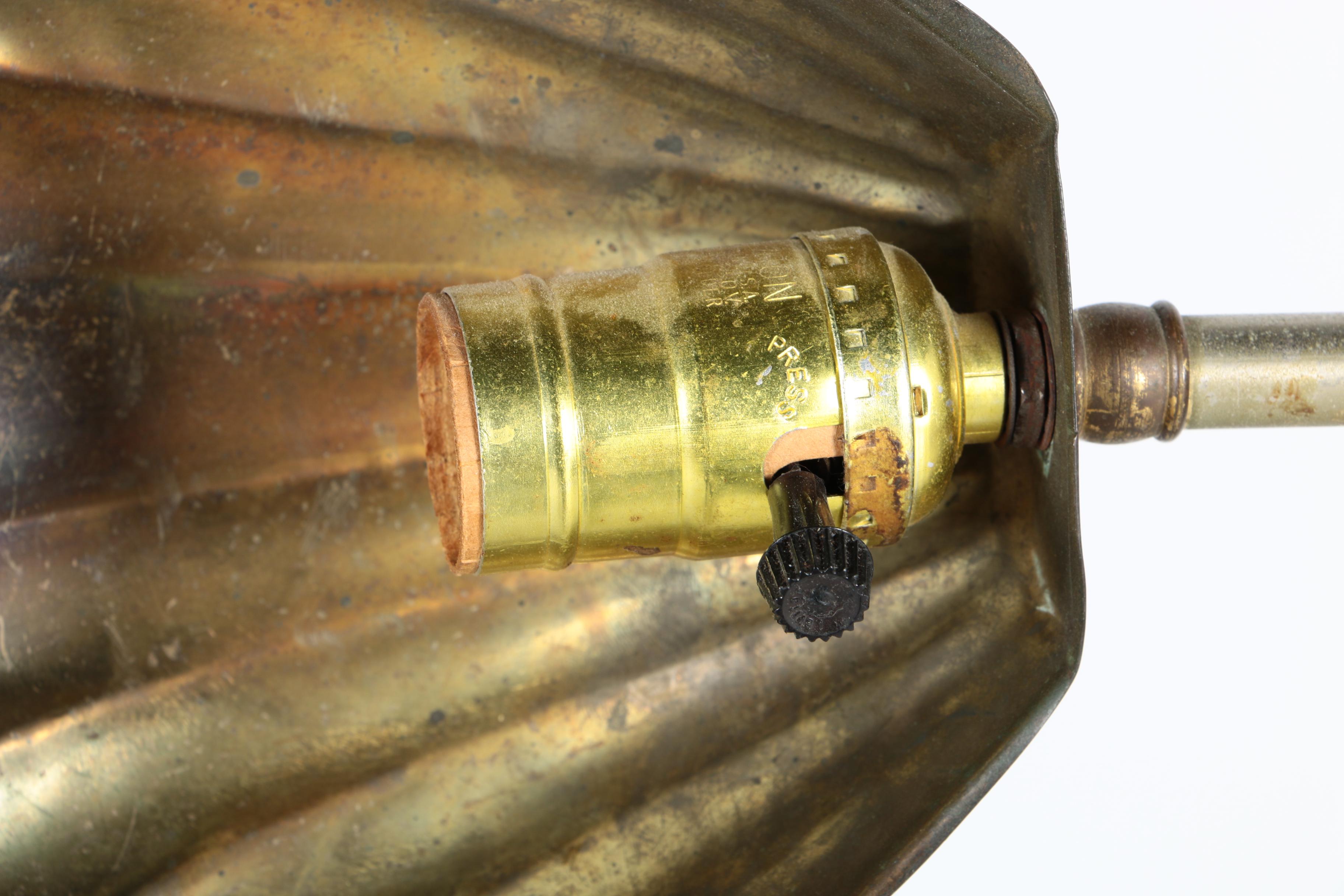 Vintage Brass Pharmacy Clamshell Floor Lamp