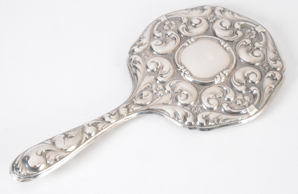 German 835 Silver Dresser Vanity Set by Gayer & Krauss