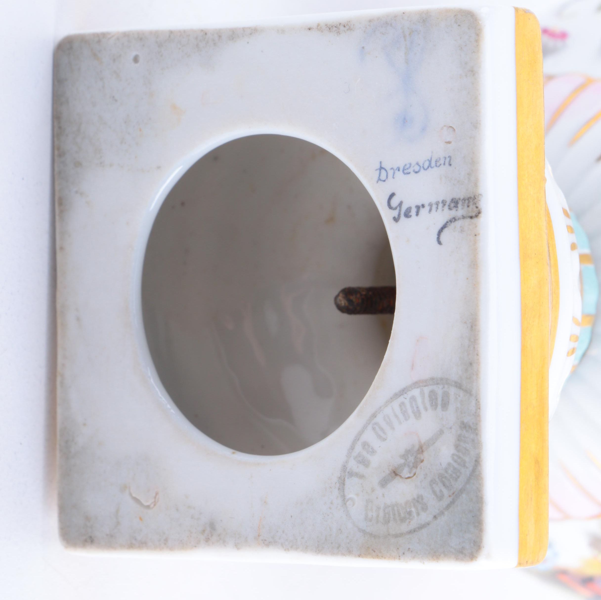 Dresden German Floral Relief Vase