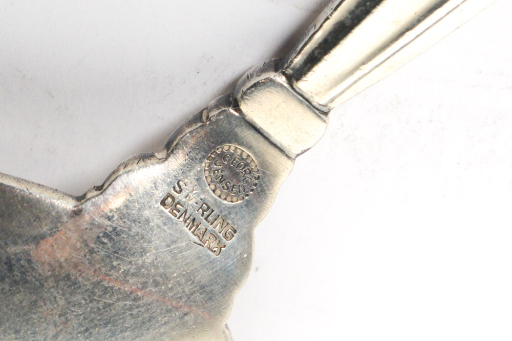 Georg Jensen "Acorn" Sterling Silver Bottle Opener and Soup Spoon