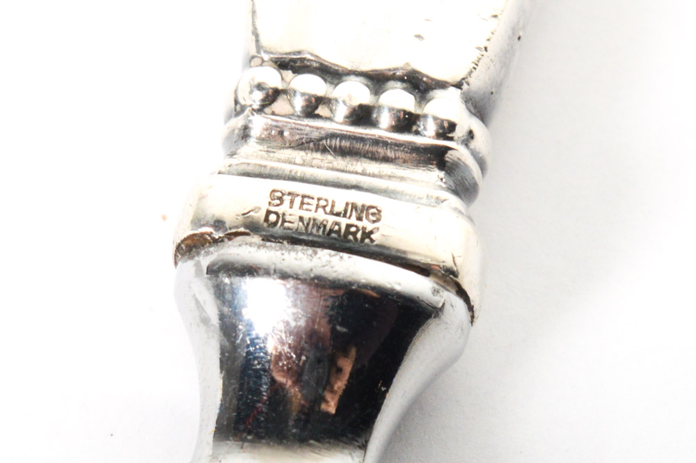 Georg Jensen "Acorn" Sterling Silver Bottle Opener and Soup Spoon