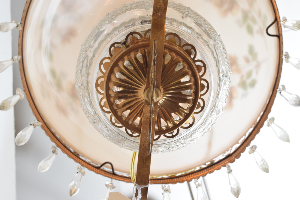 Antique Hanging Converted Oil Lamp Fixture