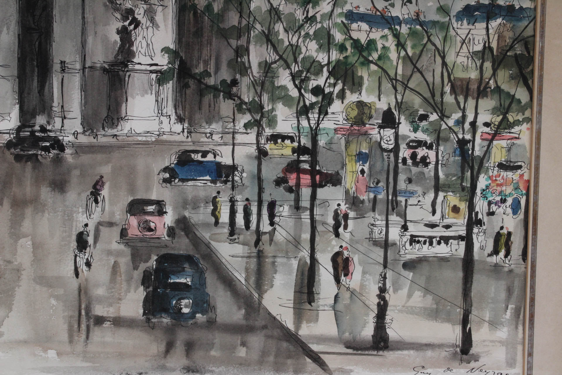 Guy de Nerac Lithograph Landscape "L'Arc de Triomphe Paris"