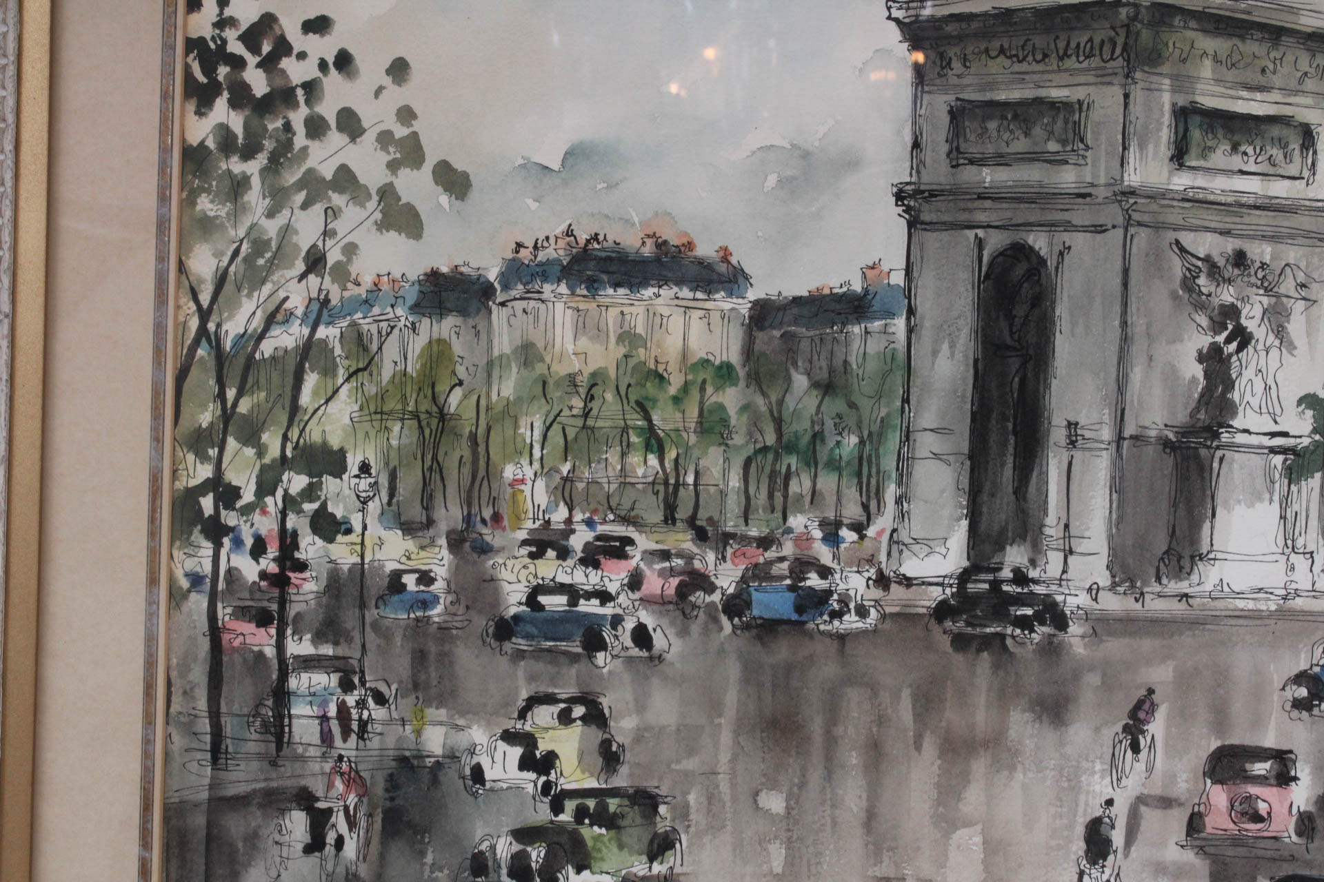 Guy de Nerac Lithograph Landscape "L'Arc de Triomphe Paris"