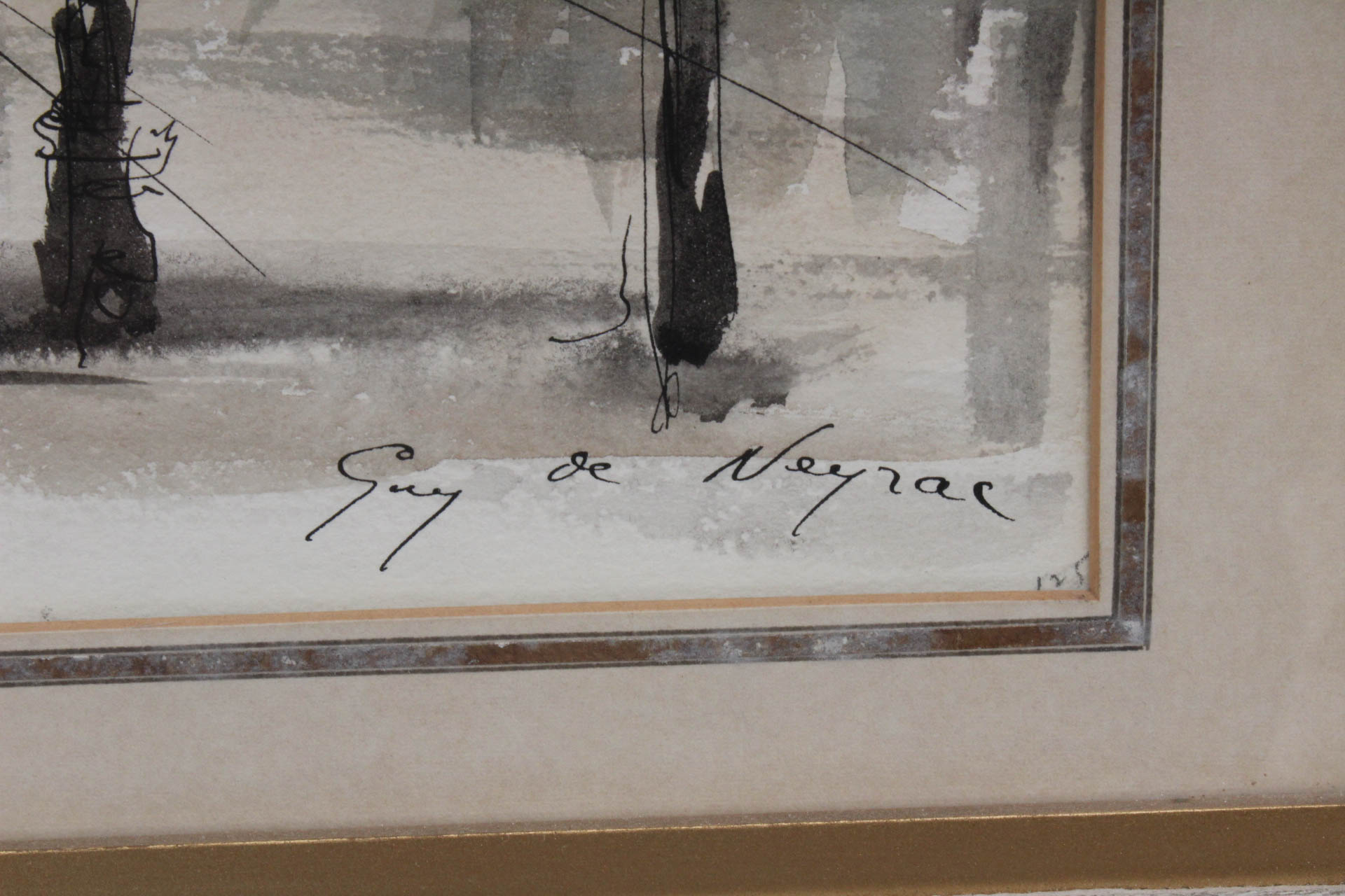 Guy de Nerac Lithograph Landscape "L'Arc de Triomphe Paris"