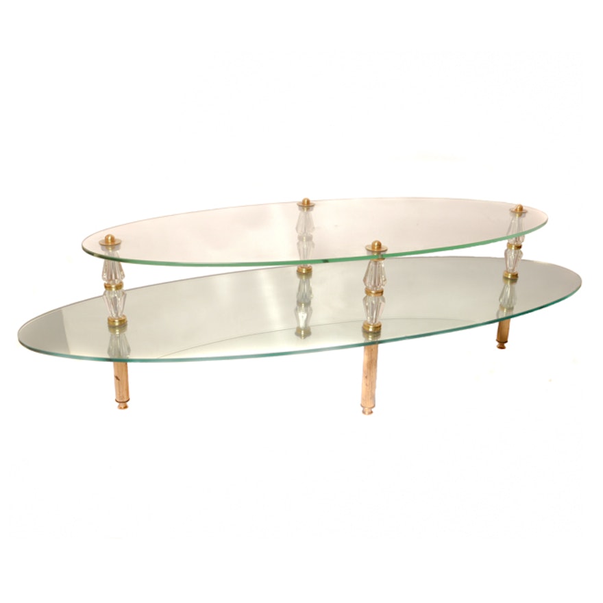 Vintage Glass and Mirror Coffee Table by Semon Bache & Co.