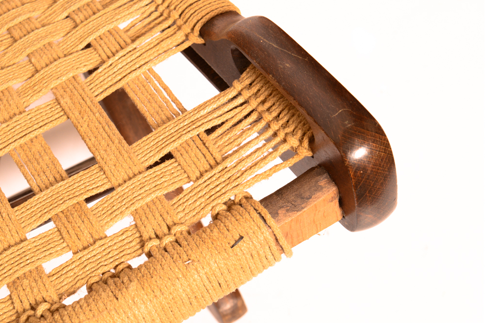 Three Danish Modern Woven Lounge Chairs