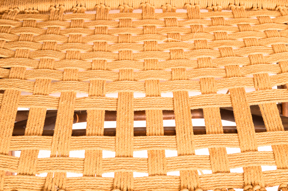 Three Danish Modern Woven Lounge Chairs