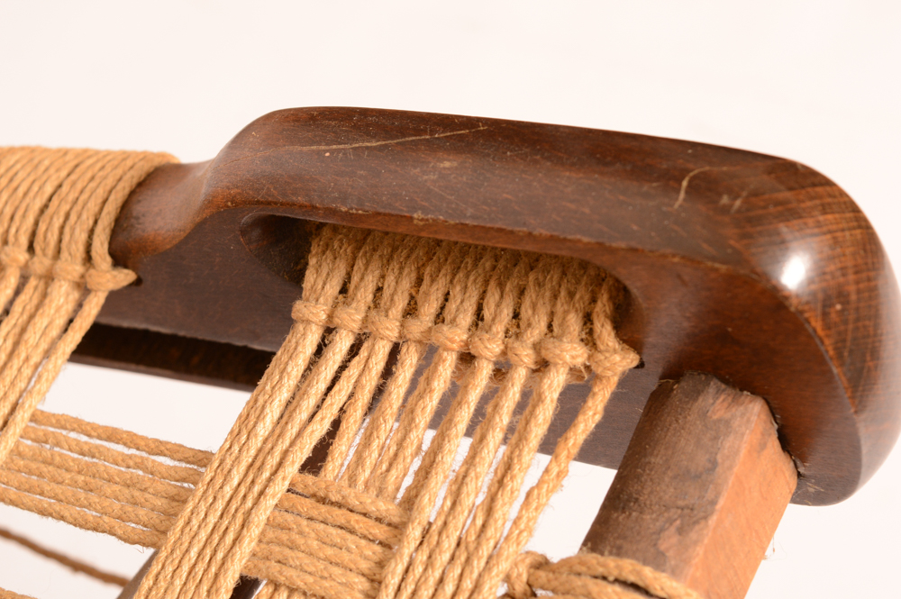 Three Danish Modern Woven Lounge Chairs