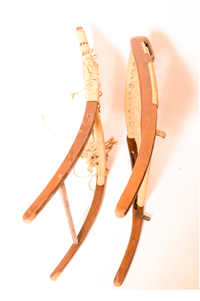 Three Danish Modern Woven Lounge Chairs