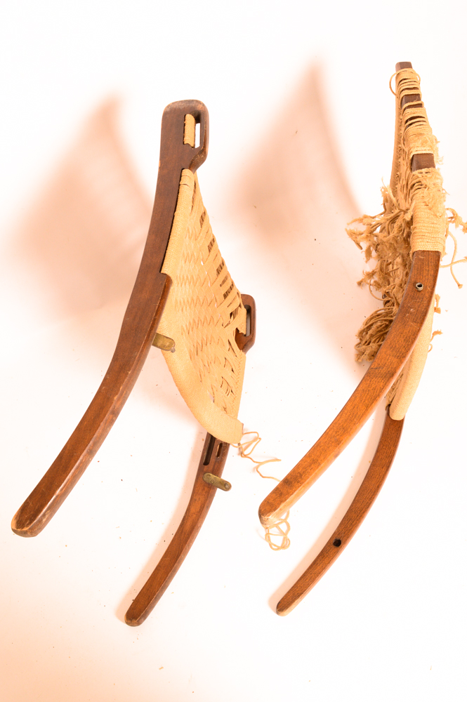 Three Danish Modern Woven Lounge Chairs