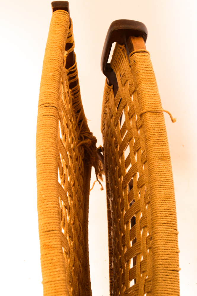 Three Danish Modern Woven Lounge Chairs